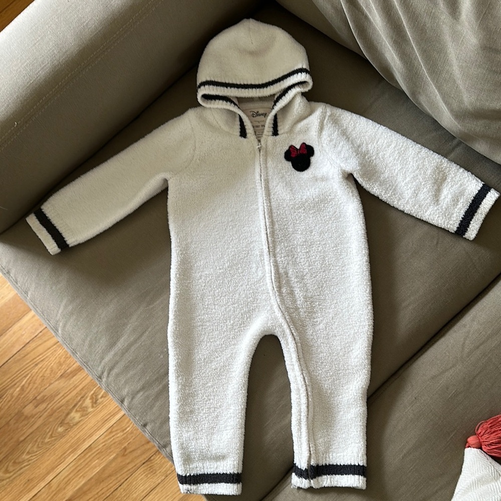 Barefoot Dreams Disney White Hooded Baby One Piece